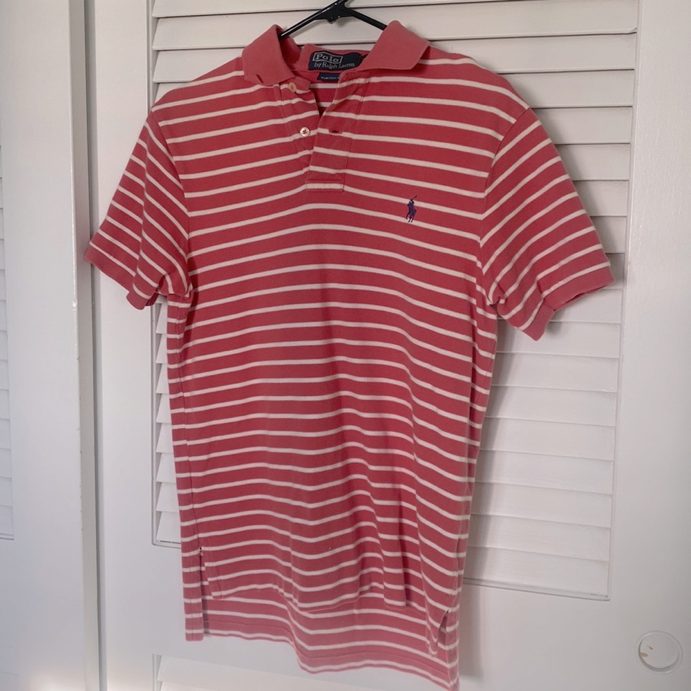 Polo by Ralph Lauren, custom fit salmon, colored polo shirt. Men’s size medium.